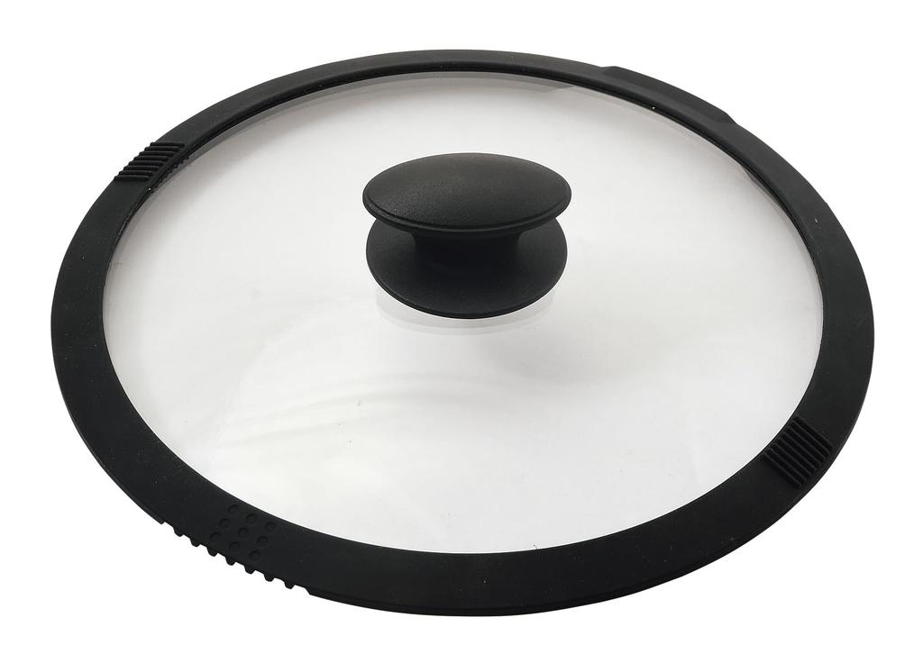 Pearl Metal HC-815 Glass Lid for 26cm Pot, with Silicone Rim, for Quick Drainage