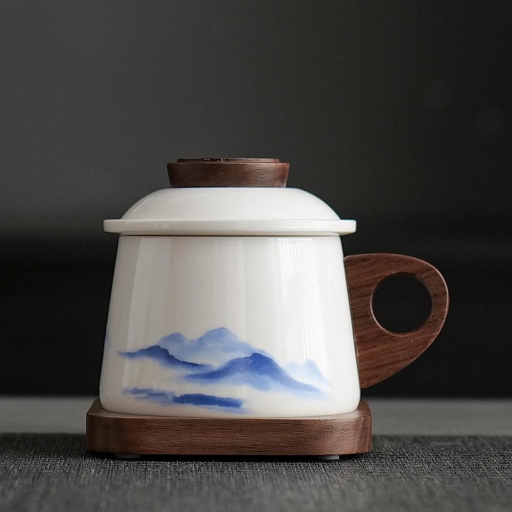 Exquisite Mutton Fat White Porcelain Tea & Coffee Infuser Cup for Home & Office