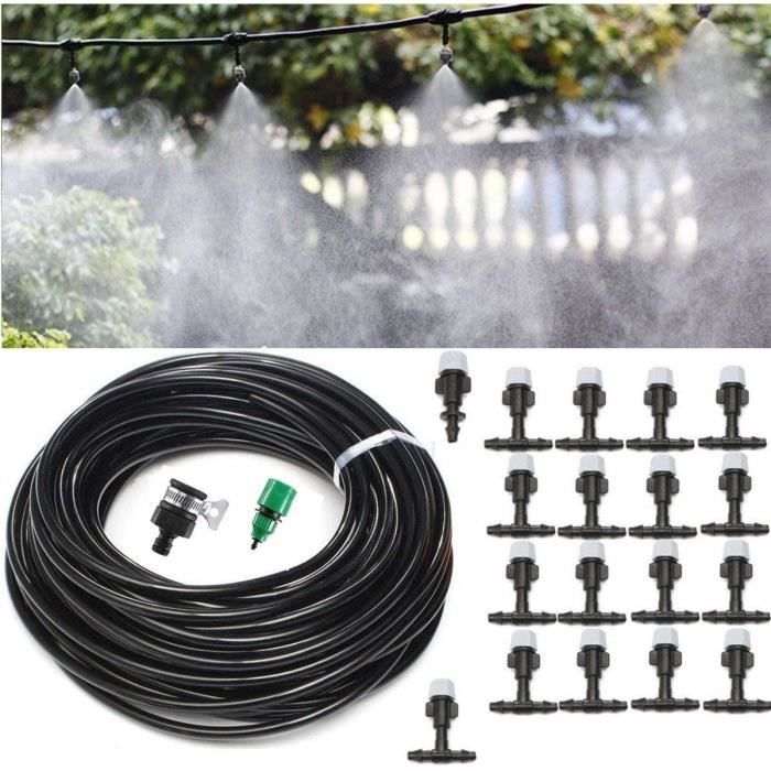 20-m-Mikrobewässerungsset für Garten und Terrasse - Systegrave;Kühlmittel mit Sprühdüse für Garten und fl