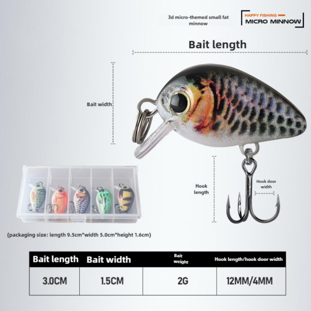 

5 шт. 30 мм 2 г Рыболовная приманка 5 цветов Воблеры Профессиональные искусственные приманки Зимняя рыбалка