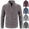 Men's Fall and Winter Half-zipper Stand-up Collar Knitted Sweater Casual Long-sleeved Thickened Pullover Tops