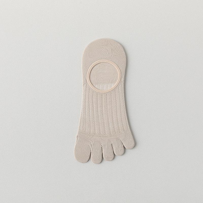 Five-finger Socks, Women's Boat Socks, Summer Invisible Shallow-mouthed Anti-odor, Sweat-absorbing, Anti-slip, Low-top Split-toe Socks, Short Leg