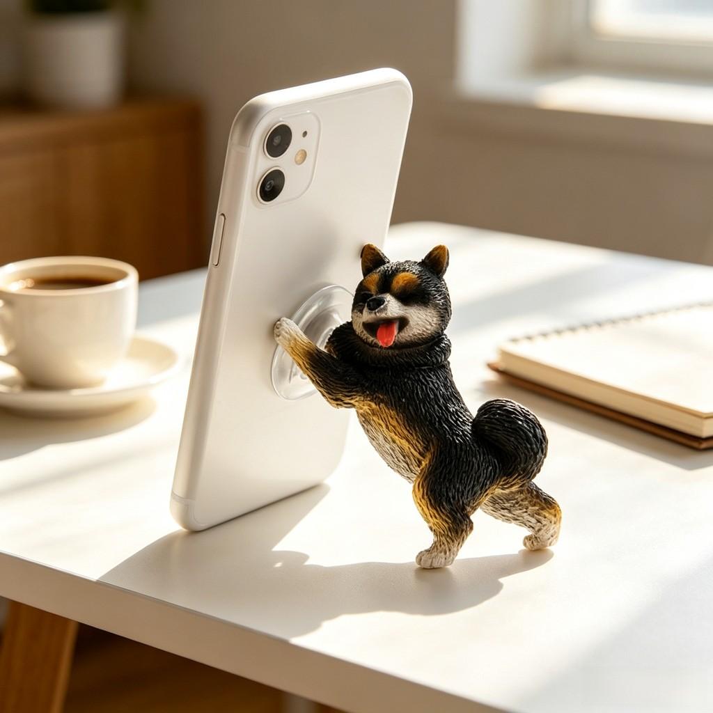Dog Shape Suction Cup Phone Holder With Nonslip Grip For Home And Office Use