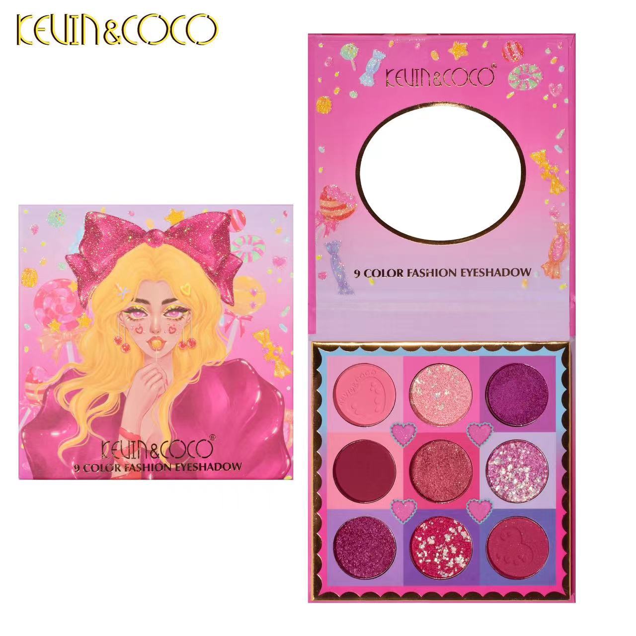 

KEVIN&COCO 9-цветная палетка теней для век Мини Портативная Доступная Палетка Макияжа