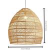 Rattan Woven Pendant Light Shades,Kitchen Island Pendant Light,Handmade Hanging Lamp Crafts Lampshade for Living Dining Room