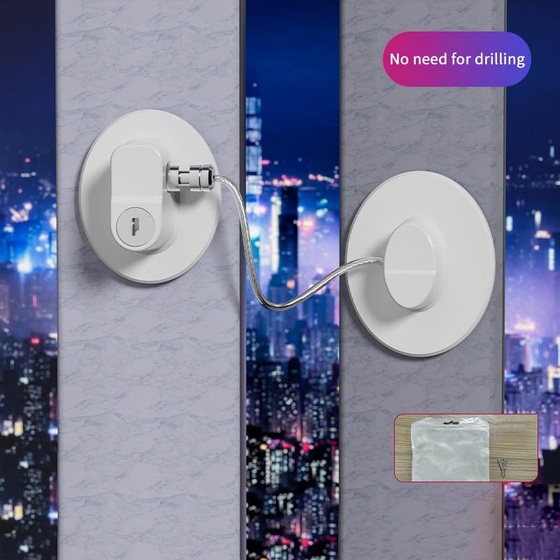 

Oval Baby Safety Lock Keyed No-Drill Design Child Proofing Lock For Fridge Window Cabinet білий