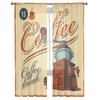 Retro Banner With The Coffee Grinder Cafe Chiffon Sheer Curtains for Living Room Bedroom Window Curtain Voiles Tulle Cortinas