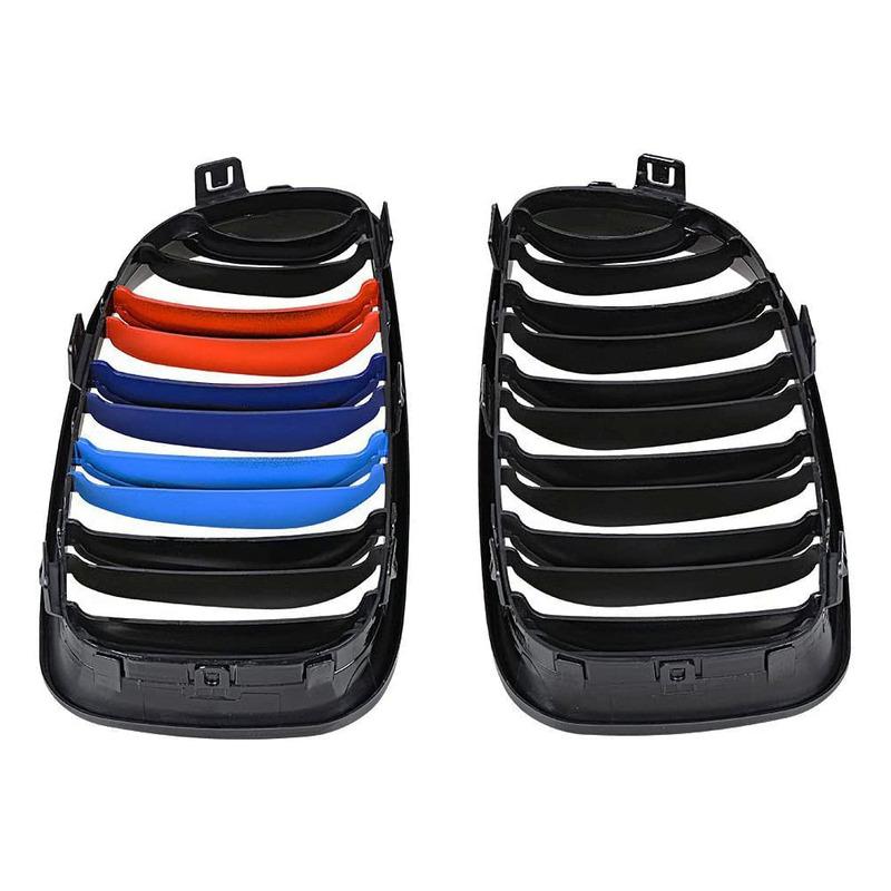 Gloss Black M Style Grille Front Bumper Grille For BMW E81 E82 E87 E88 128I 135I 2007-2011 Double Line Front Bumper Grills