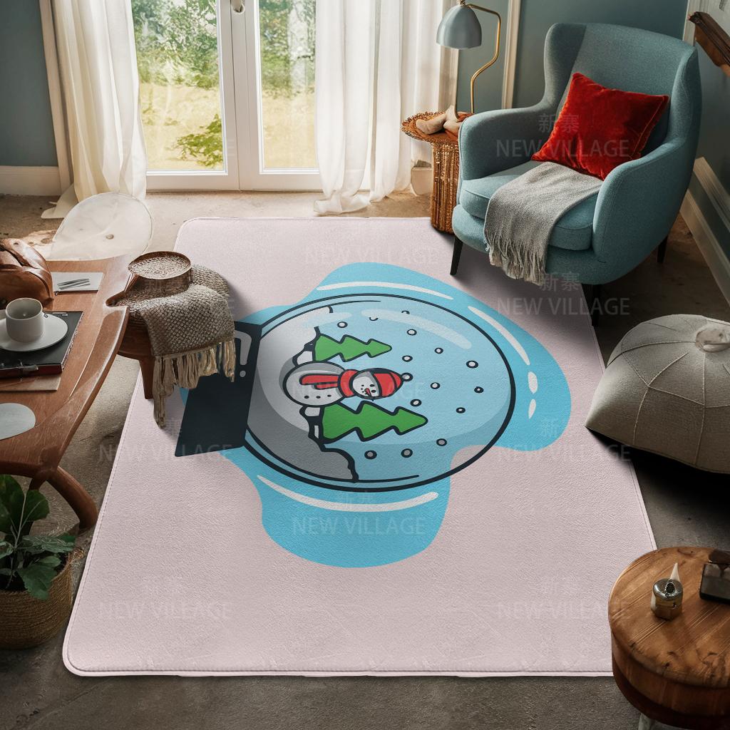 House Entrance Carpet Home Door Mat Living Room Bath Foot Bathroom Non-slip Water Absorption Rugs Bath Merry Christmas Winter