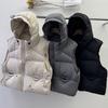 Down Cotton Vest Women's Autumn and Winter Short Hooded New Loose Small Vest Vest Vest Jacket