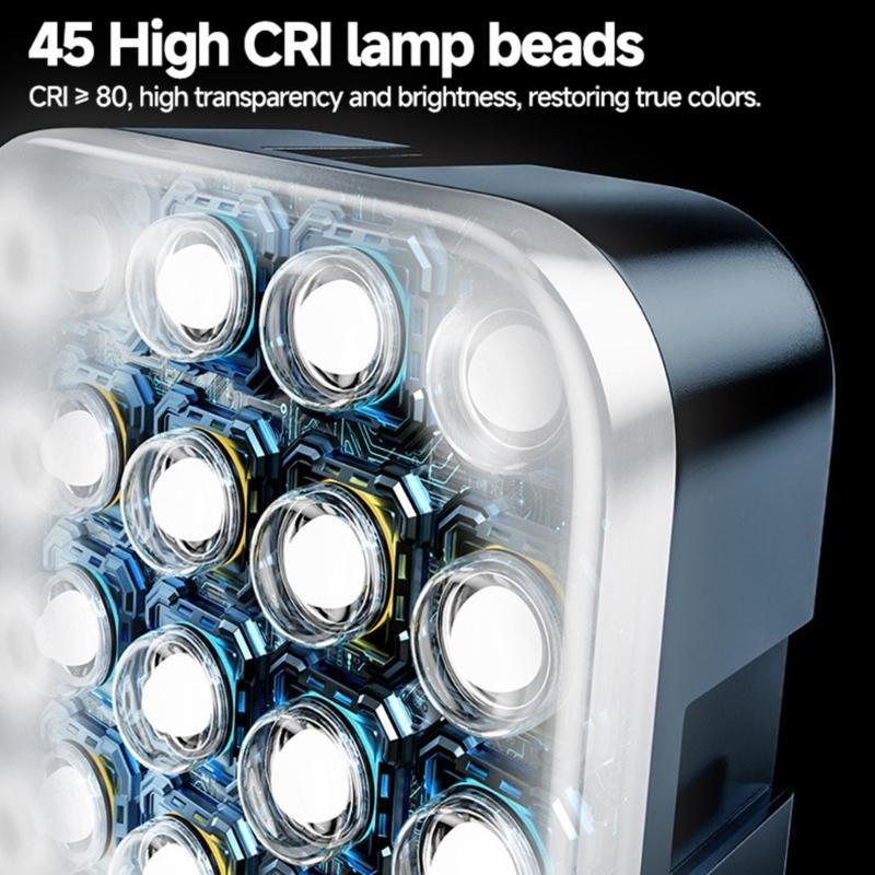 Mini Square Mobile Phone Fill Light Magnetic Mount Photography Lighting For Live Content Creation 3000K-6500K Adjustable