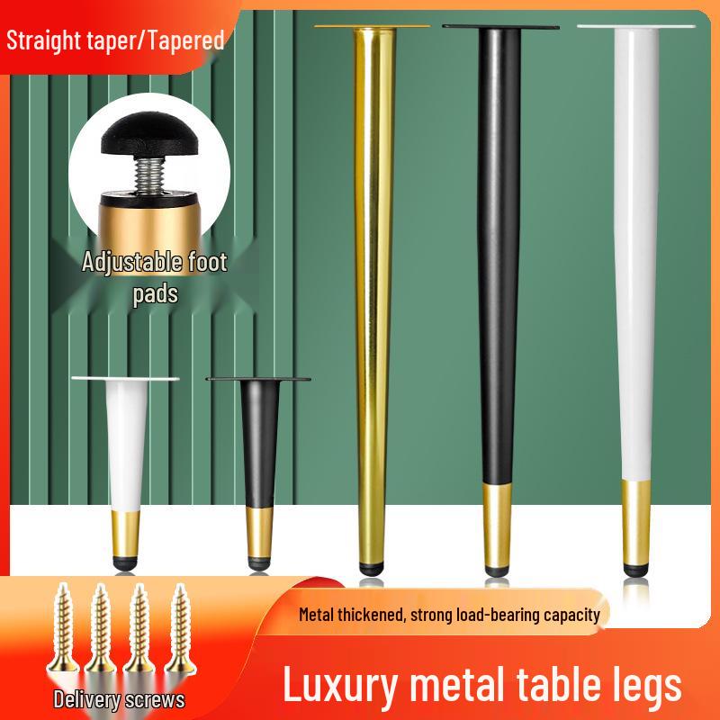 White Metal Cone Legs for Tables, Desks, Sofas, Cabinets, and More