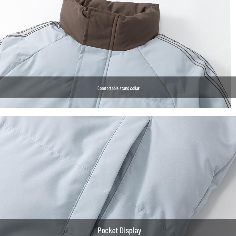 Miiow Unisex Stand Collar Striped Puffer Jacket