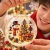 Transparent Led Christmas Bauble 2D Flat Pattern Clear Star Pendant  Holiday Party