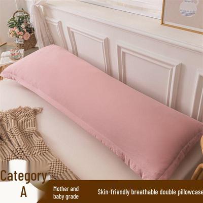 Couples Essential: 1.8m A-Class Washed Cotton Extra Long Double Pillowcase with Optional Pillow Core for Student Dorms