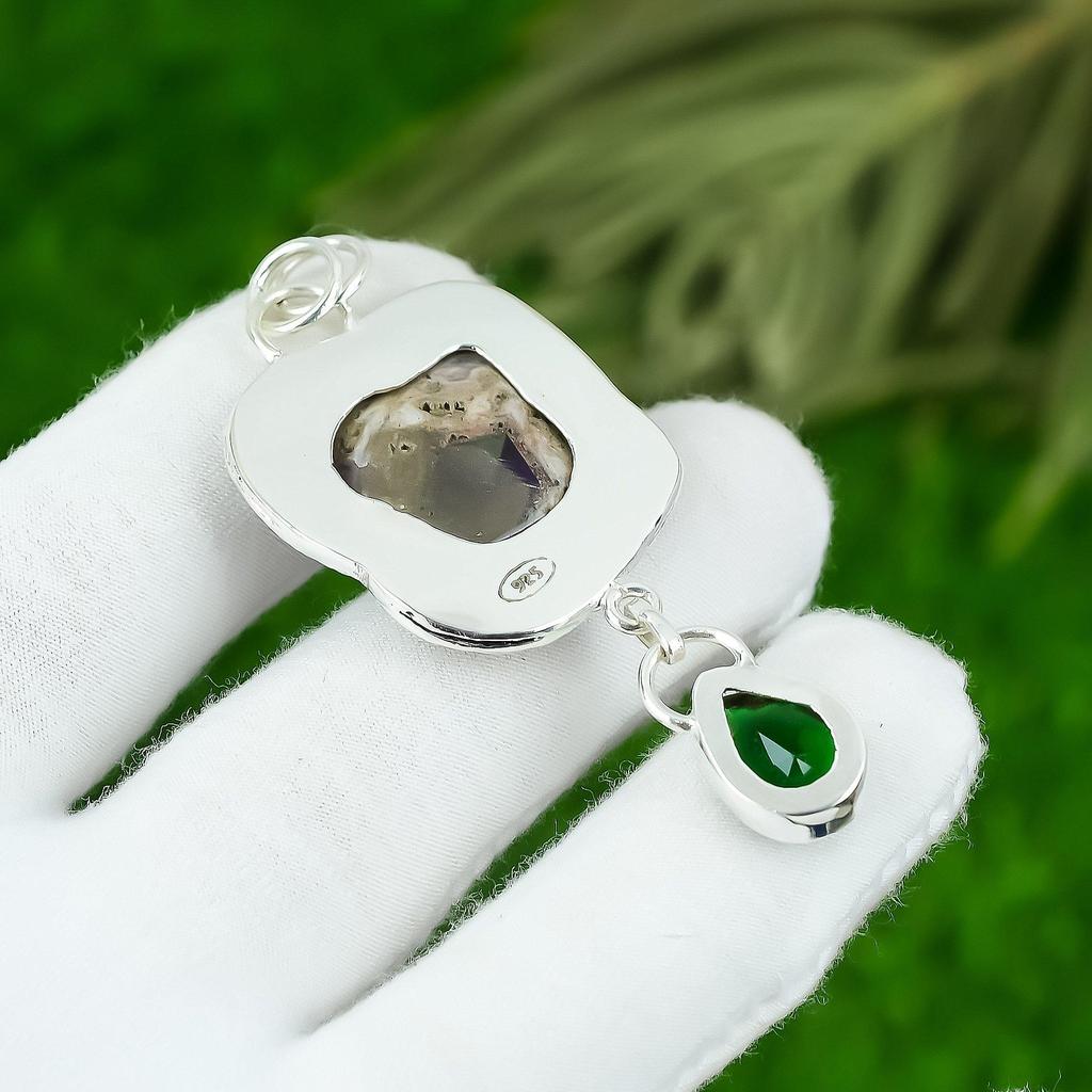 Natural Super 23 Amethyst Gemstone Pendant 925 Sterling Silver Jewelry For Women
