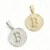 Bitcoin Coin Pendant with Copper Inlaid Zircon, Hip-hop Trend, Men's Personalized Necklace Accessories