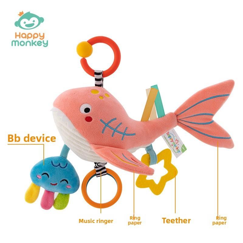 Baby Haie Vögel Plüsch Musikalisches Rasselspielzeug Mit Aufhängeclip Für Säuglinge Sensorische Entwicklung