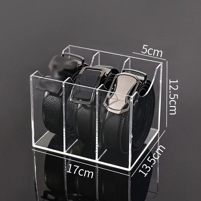 3/5/7 Grid Belt Organizer Transparent Acrylic Belt Storage Holder for Closet Display Case for Women Men Tie Bow Tie Storage Box