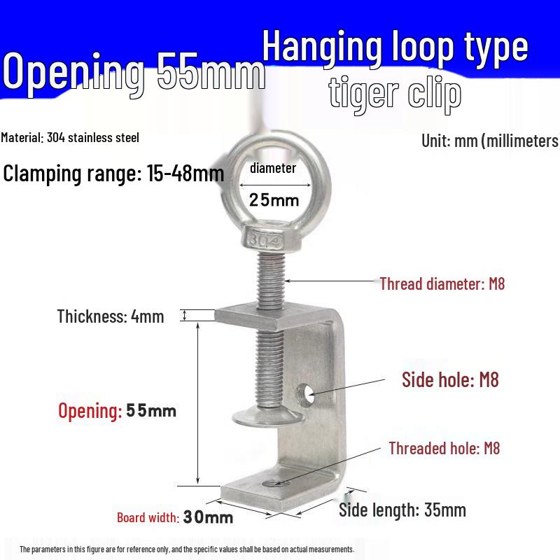 304 Stainless Steel U-Clamp Tiger Clamp with Hand-Tightened Eyebolt