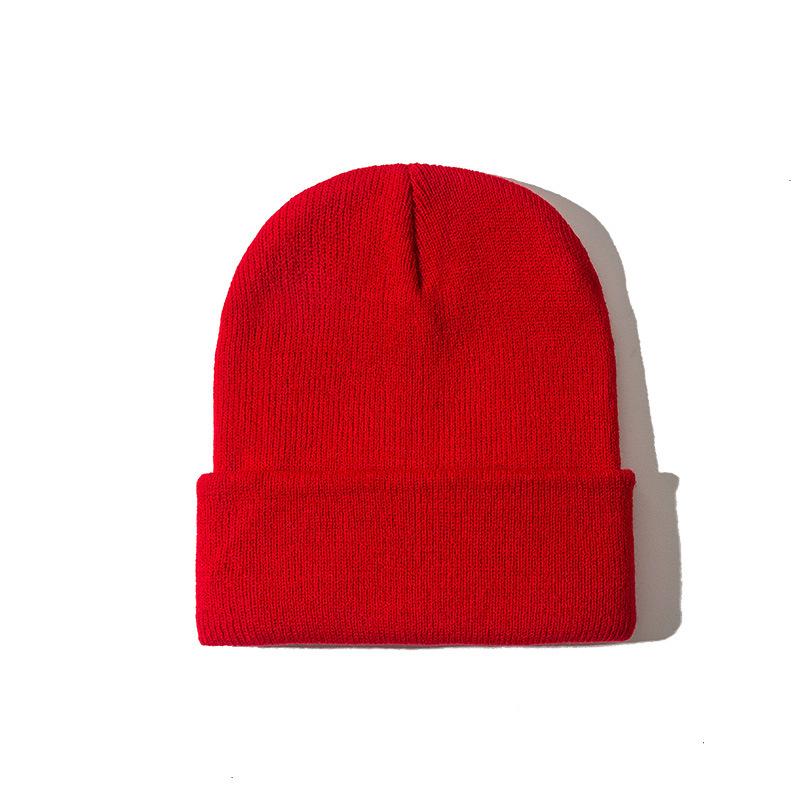 Custom Logo Unisex High Quality Plain Blank Dyed Solid Color Winter Hat Acrylic Knitted Cuffed Beanie