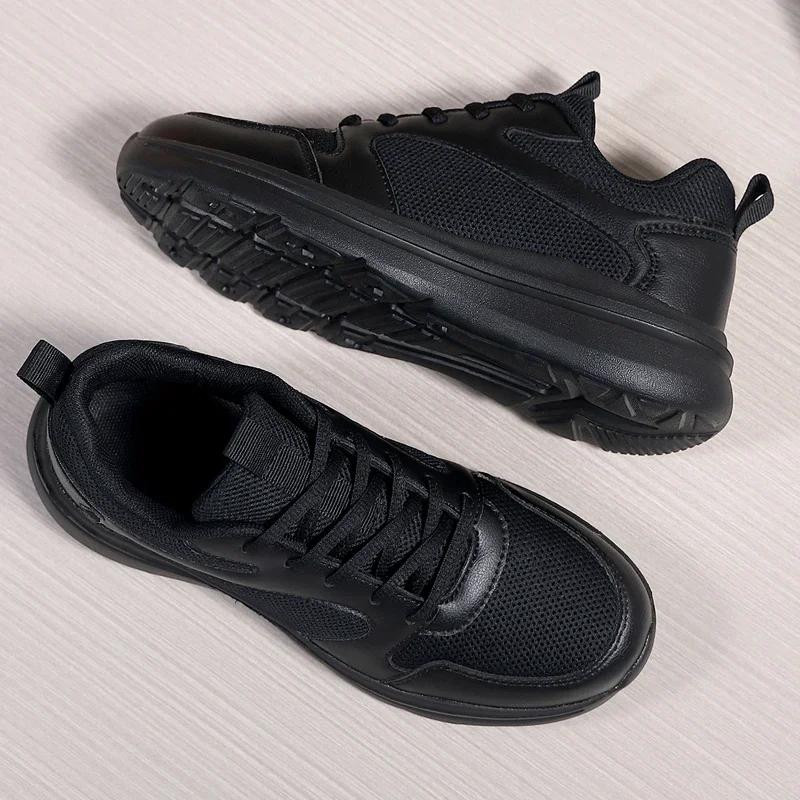 

Новые 2025 Горячие Однотонные Материал Сетка Дышащие На плоской подошве Низкие Мужские Повседневные Уличные Спортивные Кроссовки для бега tenis masculino 45 чёрный