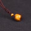 Men's and Women's Round 16mm Natural Gold Obsidian and Black Agate Pendant Necklace.
