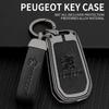 Custodia Protettiva Porta Chiavi Auto in Lega di Zinco e Pelle per Peugeot 208 308 408 O508 2008 3008 4008 5008 Accessori Styling