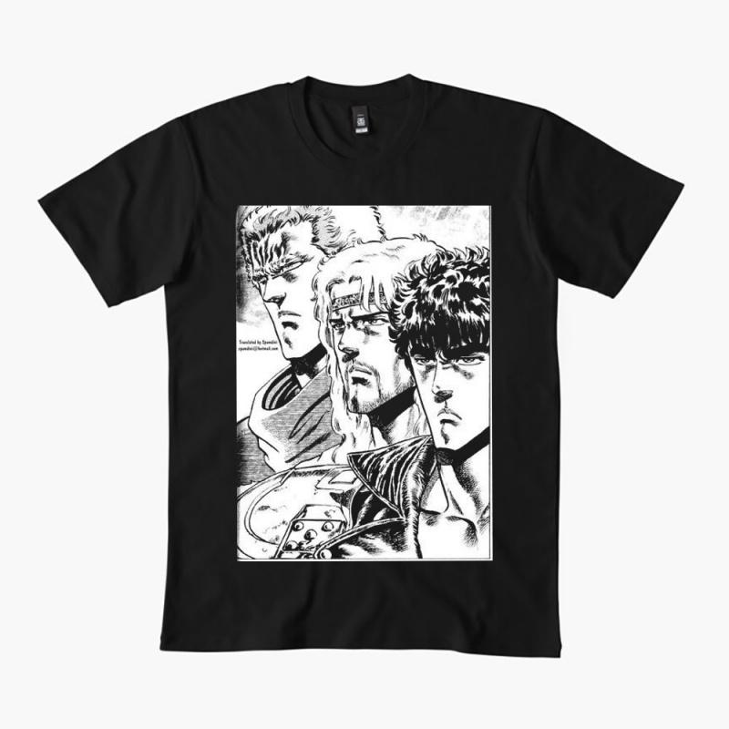 0405 Manga Kenshiro Puño de la Estrella del Norte Anime regalo camiseta Hokuto no Ken estampado Camiseta gráfica Ropa Y2K Tallas únicas Tops