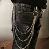 Chaîne de ceinture en métal longue 1/2/3 couches pour pantalon, style punk rock, crochet, chaîne à maillons pour taille de pantalon