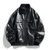 New PU Leather Stand Collar Motorcycle Cardigan Jacket - Spring, Autumn, Winter
