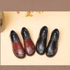 Spring Luxury Women Flat Shoes Retro Vintage Leather Loafers Black Women's Shoes