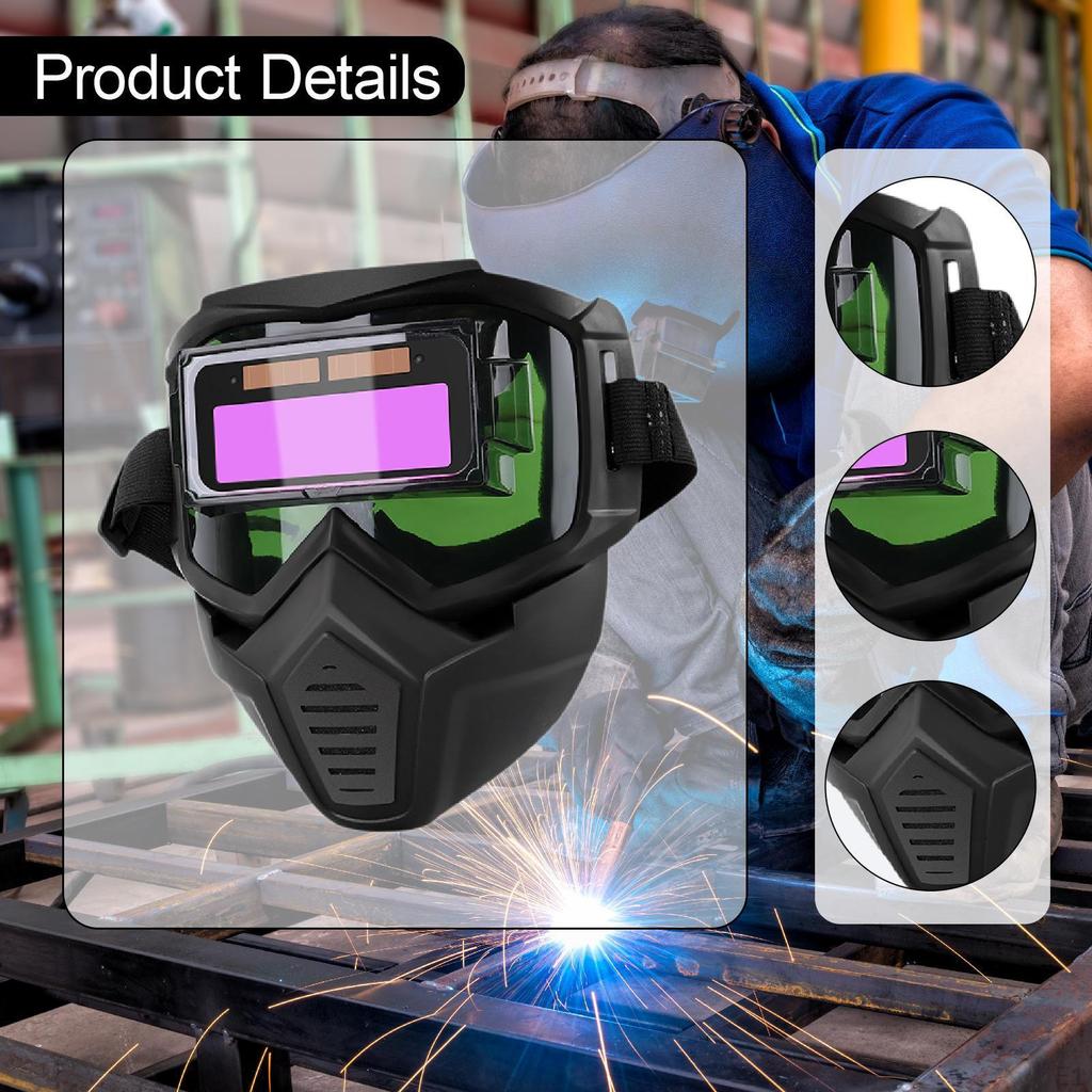 Automatic Variable Welding Helmet Auto Darkening Large Viewing Screen Welder Face for Industrial