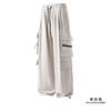 High Quality Ice Silk Waterproof Zipper Multi Pockets Casual Pants Men Solid Straight Elastic Waist Trousers Loose Cargo Pants