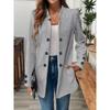 Women S Mid Length Long Sleeve Button Front Blazer Coat