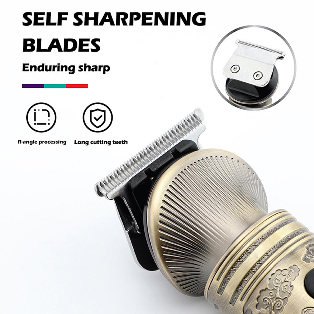 Retro Engraving All Metal Hair Clipper LED Display Fast Cutting Shaving Haircut Professional Styling