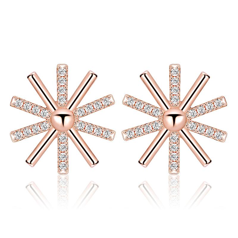 

Студенческие серьги для женщин Ювелирные изделия Цветы Микро-вставки Серьги для антиаллергенных