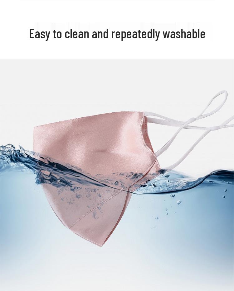 Women's 100% Mulberry Silk Sun Mask - Breathable, Anti-UV, Double Layer, Full Face Coverage for Summer Cycling.