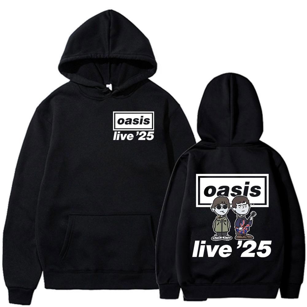 

Cartoon Rock Band O-Oasis Live 25 Tour Hoodies Men Women Clothing Hip Hop Oversized Hooded Sweatshirt Fashion Fleece Hoodie 2XL чорний