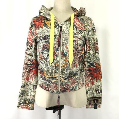 Made In Japan GUT'S DYNAMITE CABARETS Graffiti Print Zip Hoodie Women M Multi cBH560(USED)