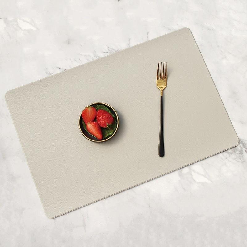 Nordic Household Leather Placemat Hotel Restaurant Western Place Mat Rectangular Waterproof Oil-proo