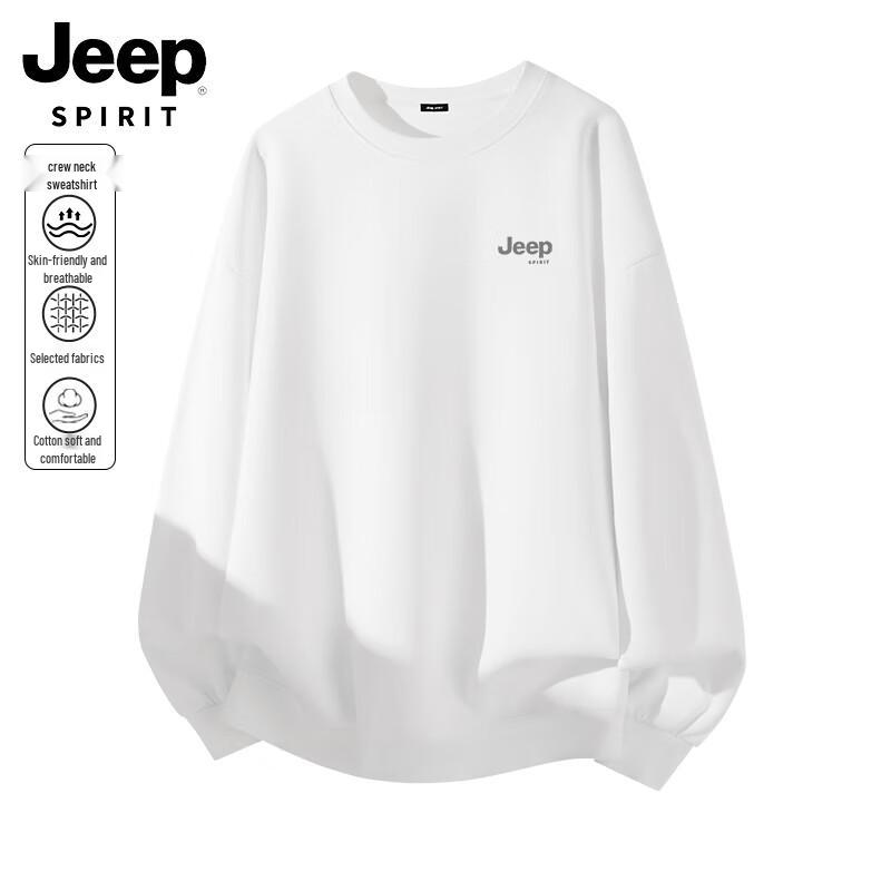 JEEP SPIRIT Men's Round Neck Loose Fit Sweatshirt