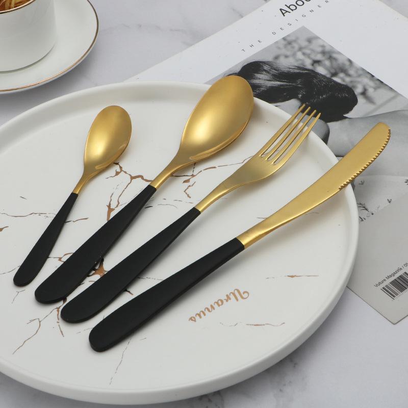 Stainless Steel 304 Western Tableware Four-Piece Set Creative Steak Knife Hotel Tableware Knife, Fork and Spoon Suit