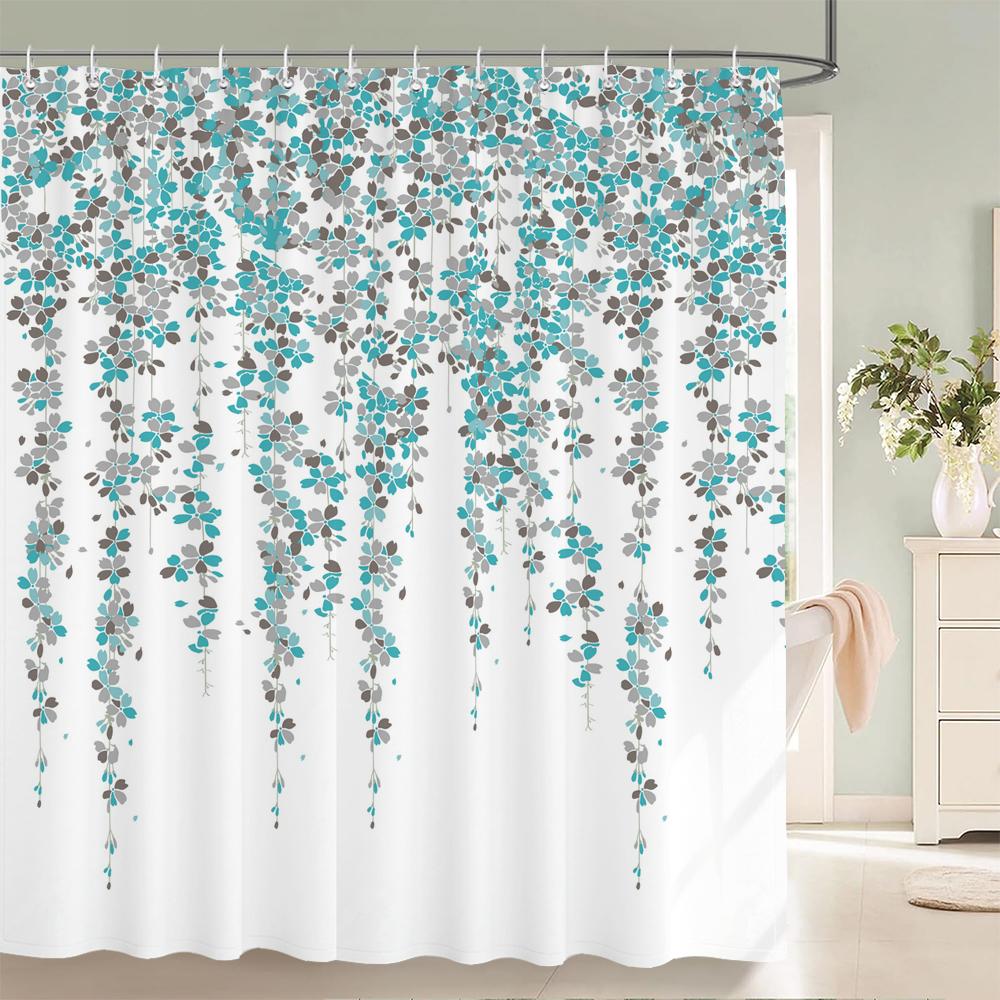 Flowers Grass Green Plants Waterproof Shower Curtains For Bathroom Bath Curtains Multi-Size 240*180Cm 3D Print Shower Curtain