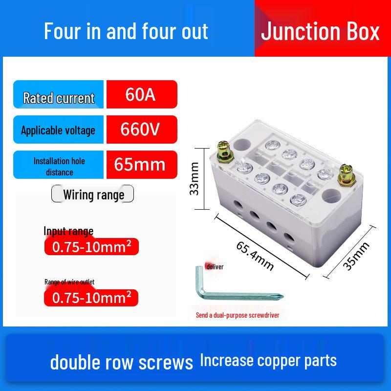 Självlyftande kopplingsdosa: 2-i-8/12/4 Ut Hushållstråddelare Kopplingsplint