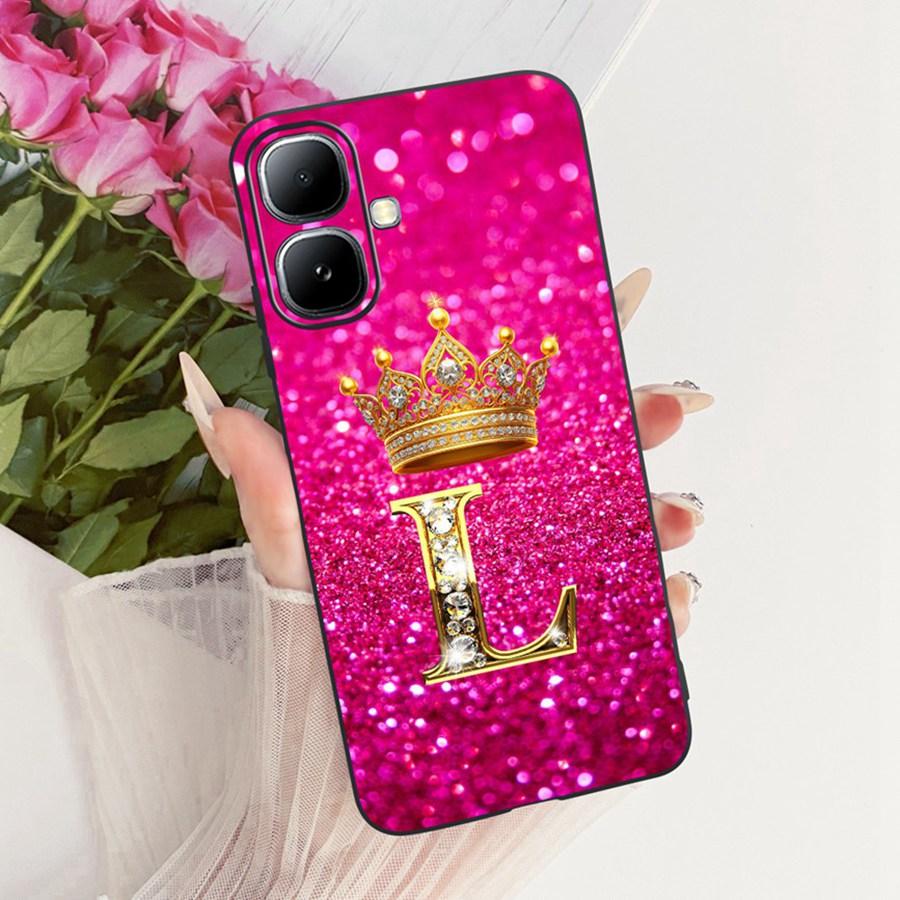 For Infinix Smart 20 4G Case Crown Letters Soft Silicone Phone Cases For Infinix Smart20 X6840 X6840B Protection Back Cover
