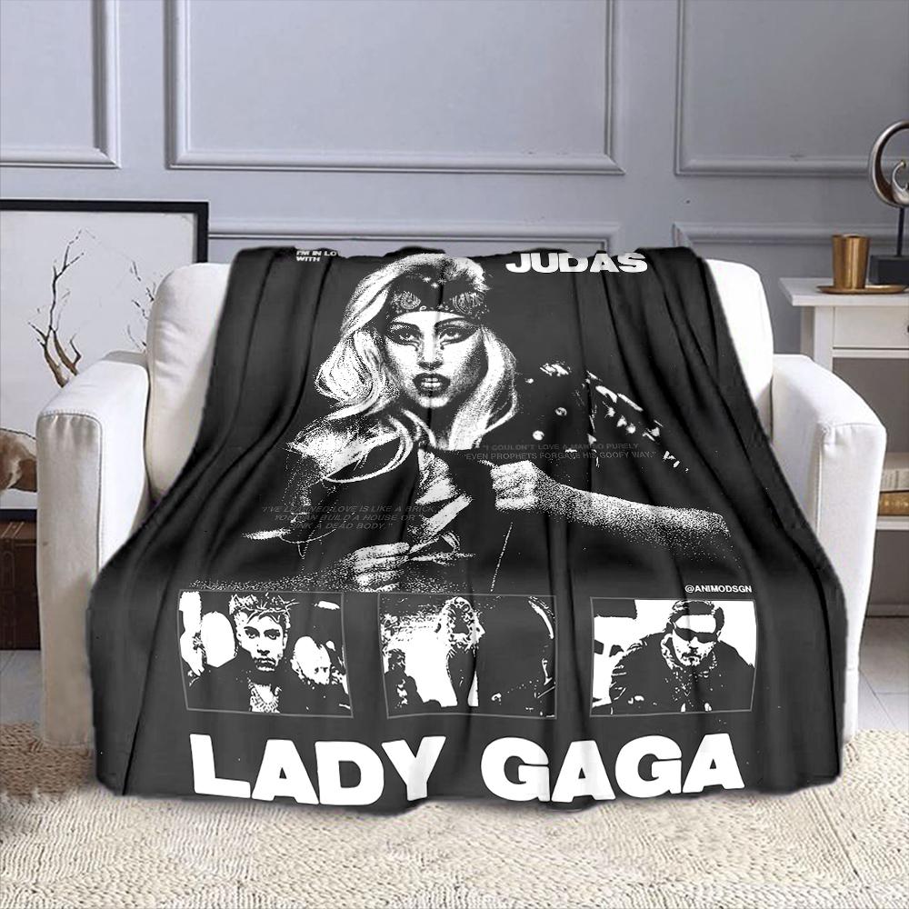 "Lady Gaga Judas Graphic Blanket Design" Patterned flannel blanket perfect for the bedroom living room, sofa, or a little nap