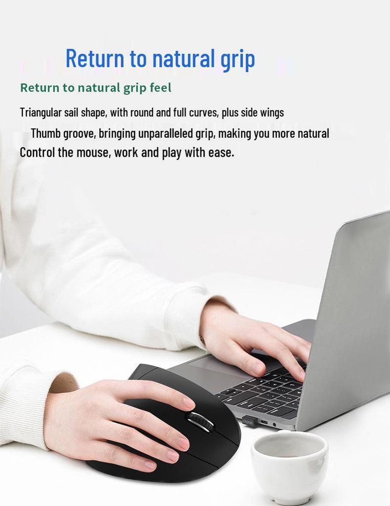Wireless High-Comfort Ergonomic Vertical Bluetooth Mouse with Innovative Design and Durability