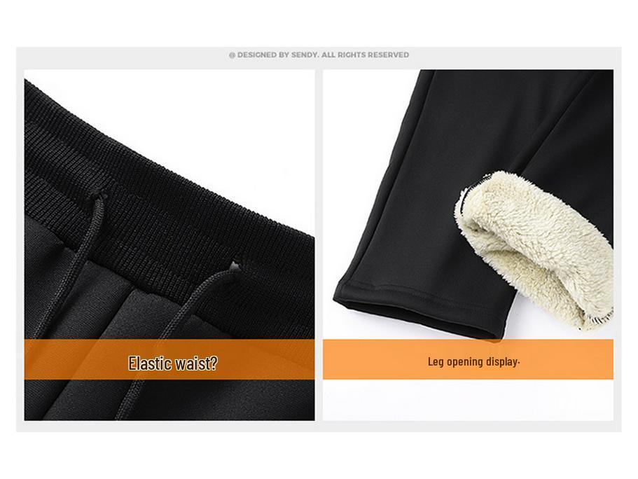 2024 Men's Lambswool Thickened Hoodie and Sweatpants Set for Autumn/Winter