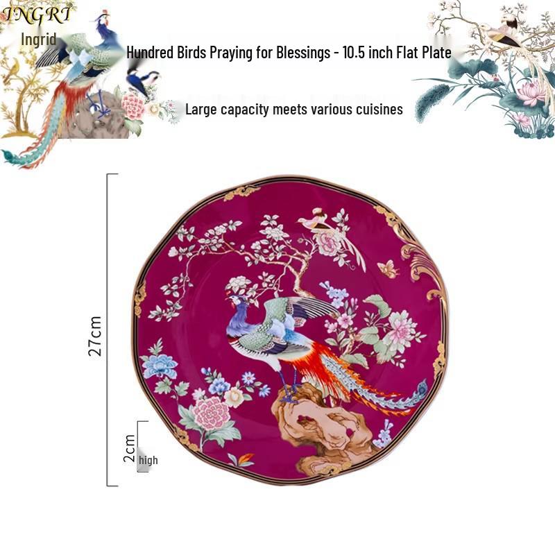 Exquisito Juego de Cuenco y Plato de Cerámica China: Vajilla Creativa Festiva de Porcelana Ósea con Cuencos, Platos y Cucharas